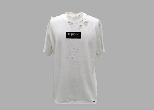 TrijiDon SPLY Distressed white Tshirt